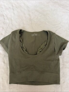 Aerie green crop top size XXS